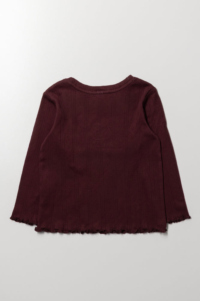 Burgundy Hello Kitty Long Sleeve Top (2)