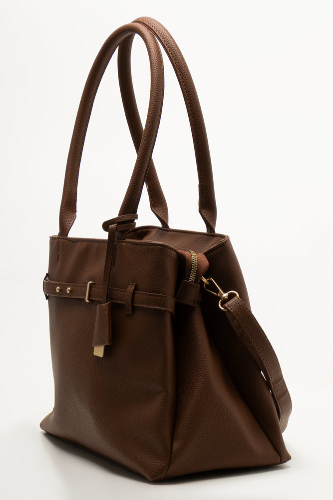 Buckle Handbag Brown (1)