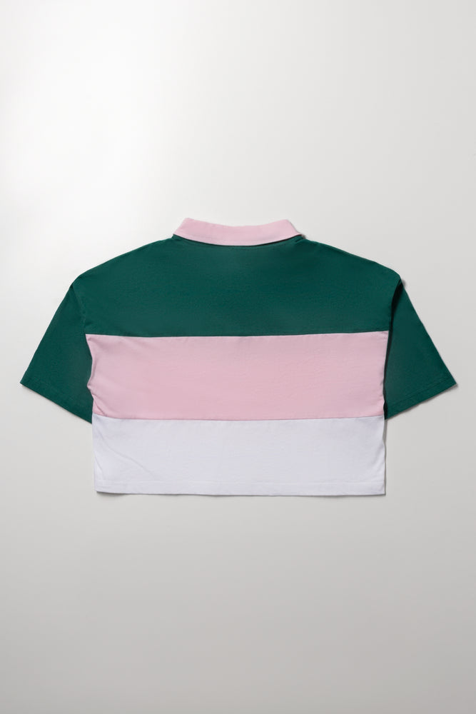 Colourblock Golfer Pink And Green (2)