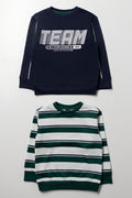 2 Pack Crew neck Tracktops Navy & Green