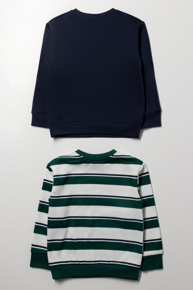 2 Pack Crew neck Tracktops Navy & Green (2)