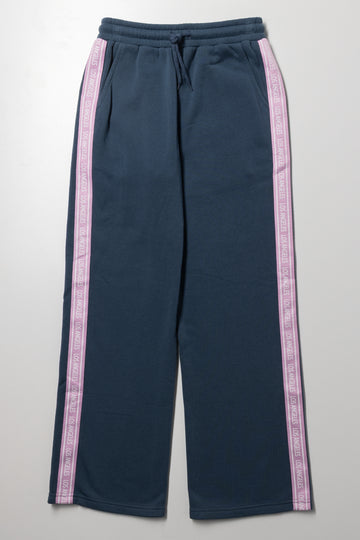 Side Tape Wide Leg Trackpants Blue
