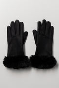 Suede Gloves With Fur Black