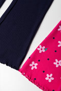 2 Pack Rib Flare Leggings Navy And Pink (1)