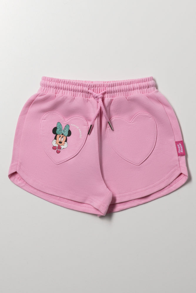 Pink Minnie Mouse Heart Shorts