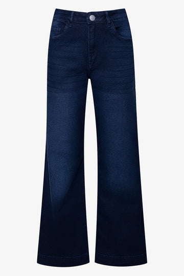Wide Leg Denim Jeans Blue