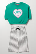Tracktop And Wideleg Pants Set Mulitcolour