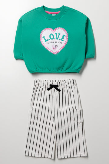 Tracktop And Wideleg Pants Set Mulitcolour