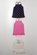3 Pack Vests Bow Print, Pink & Cream
