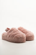 Plush Sling Back Slippers Dusty Pink