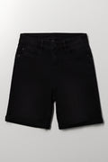 Versatile Black Denim Shorts