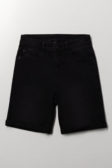 Versatile Black Denim Shorts