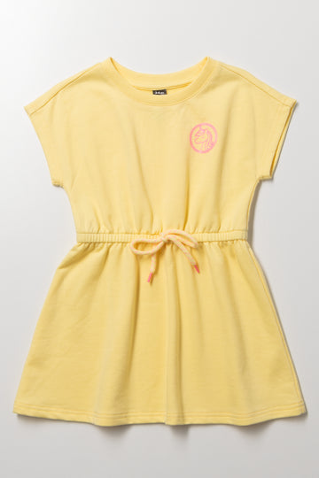Yellow Unicorn Fleece Casual Dress