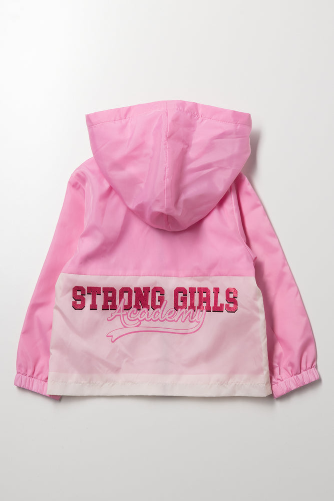 Pink Heart Detail Colourblock Windbreaker (2)