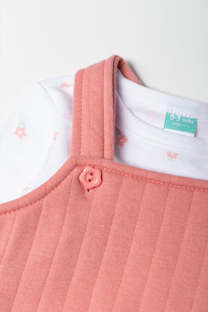 Floral Embroidered Baby Dungaree Set (1)