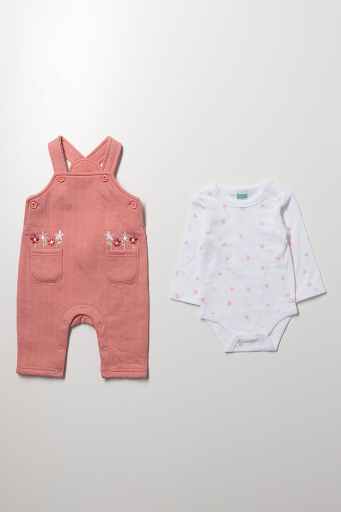 Floral Embroidered Baby Dungaree Set (3)