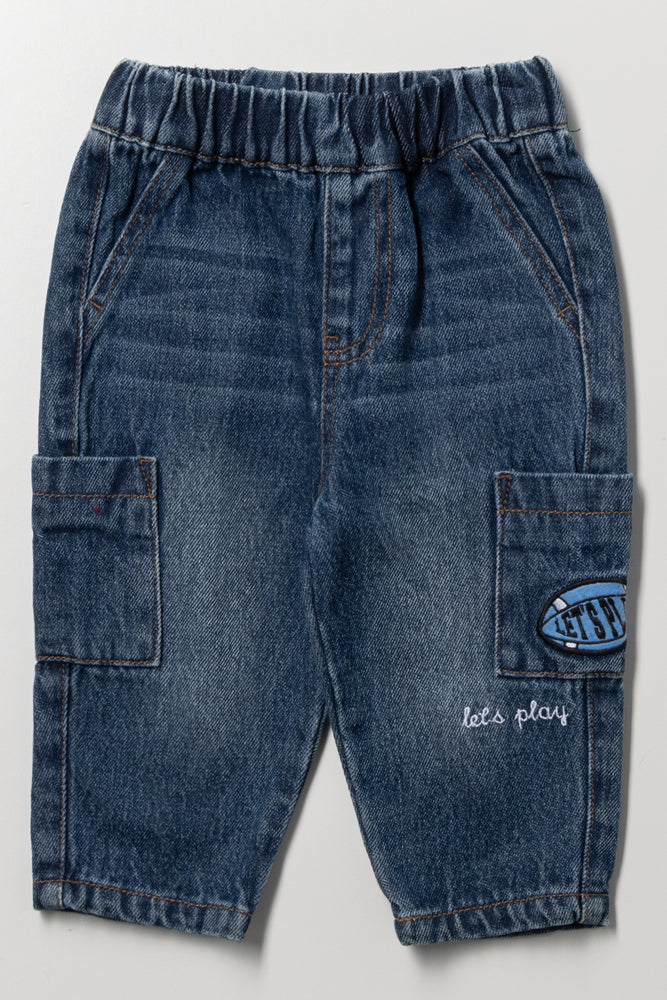 Mid Blue Tapered Denim Pants