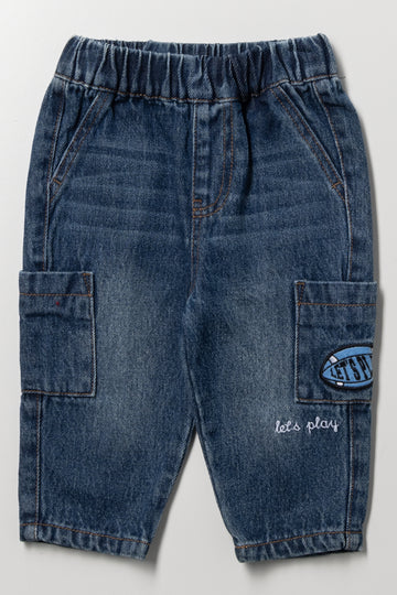 Mid Blue Tapered Denim Pants