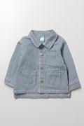 Blue Striped Denim Shacket