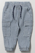 Striped Cargo Pants With Drawstring