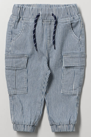 Striped Cargo Pants With Drawstring