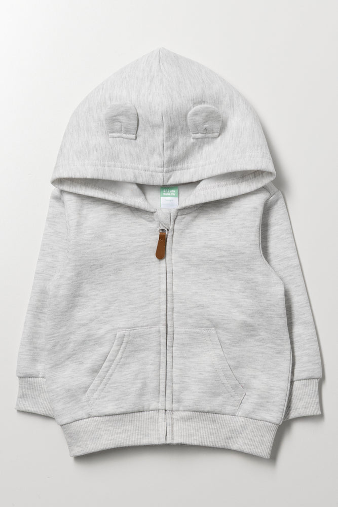 Zip Through Grey Melange Tracktop