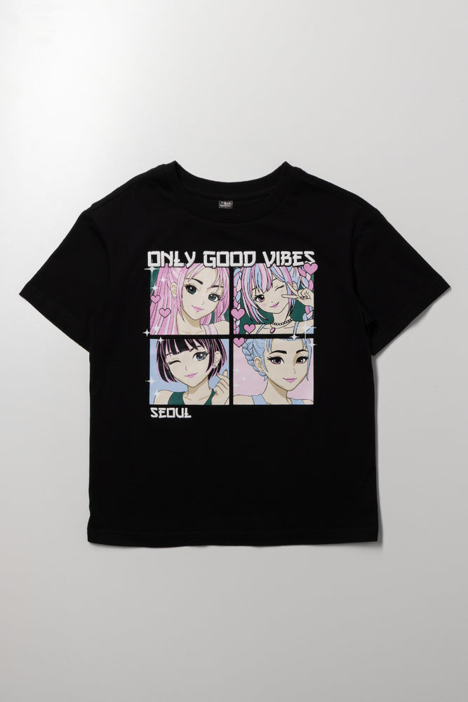 Black Oversized Graphic T-Shirt