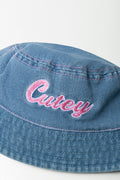 Denim Cutey Embroidered Bucket Hat (1)