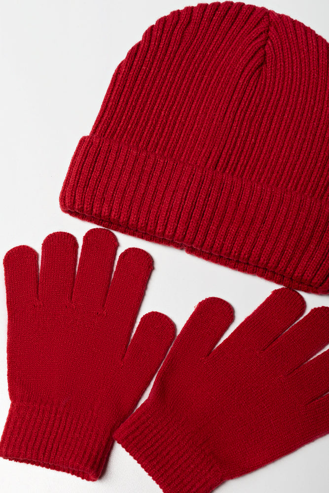 2 Piece Hat Set Red (1)