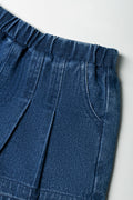 Pleated Denim Shorts (1)