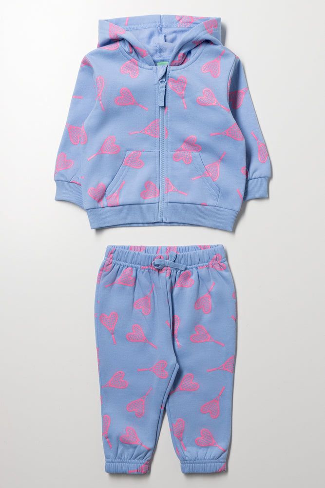 Blue Tennis Heart Tracksuit Set
