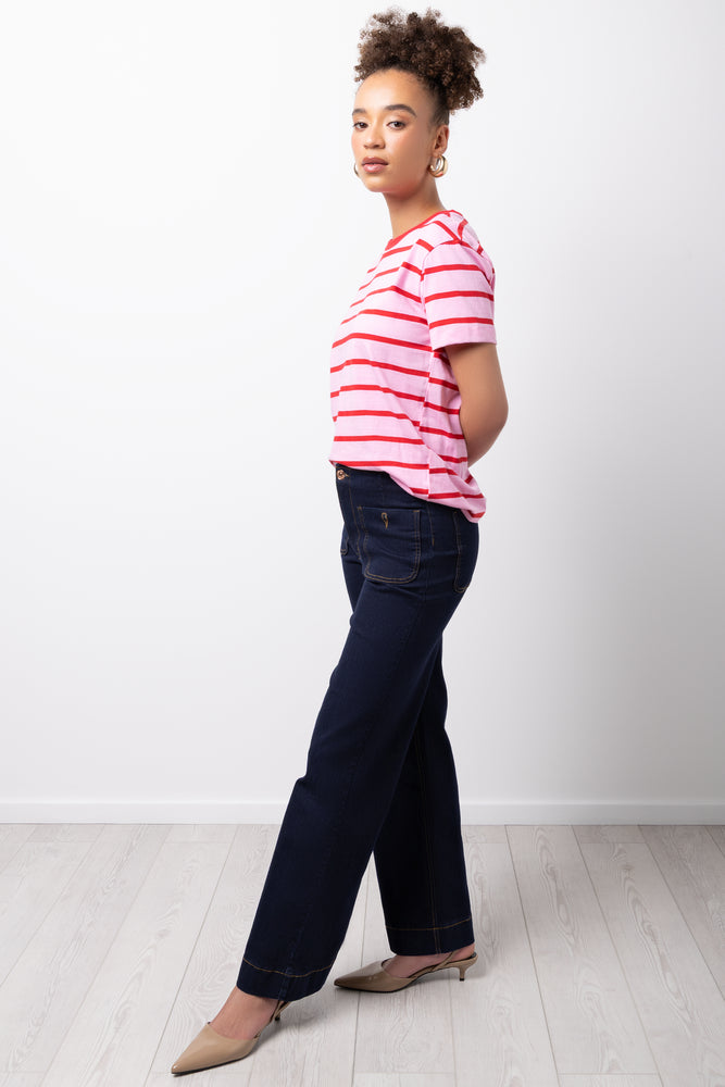 Pink and Red Striped T-Shirt (1)