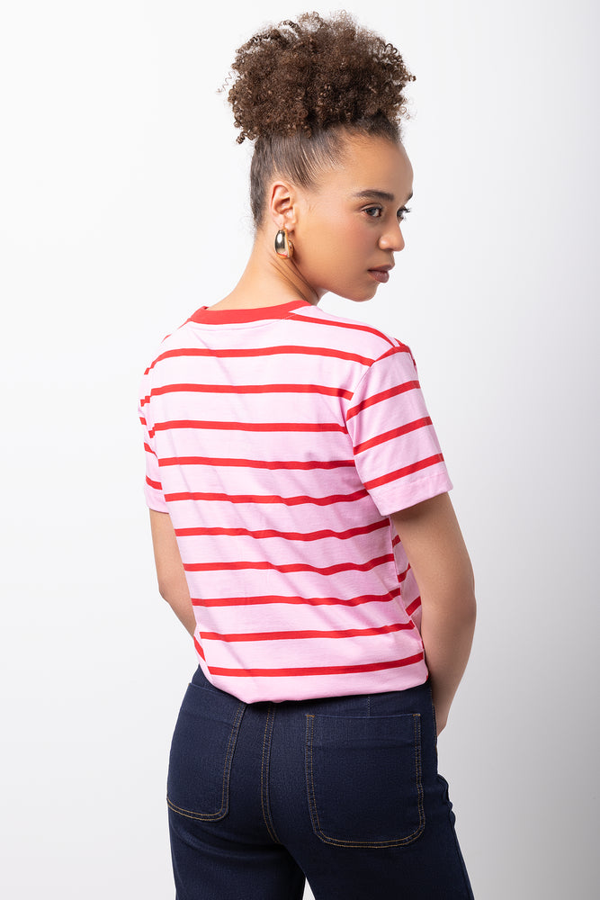 Pink and Red Striped T-Shirt (2)