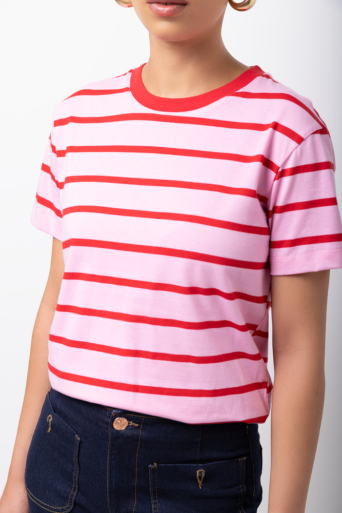 Pink and Red Striped T-Shirt (3)