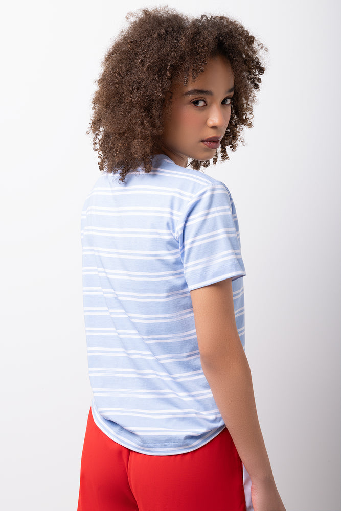 Blue Stripe Crewneck T-Shirt (2)