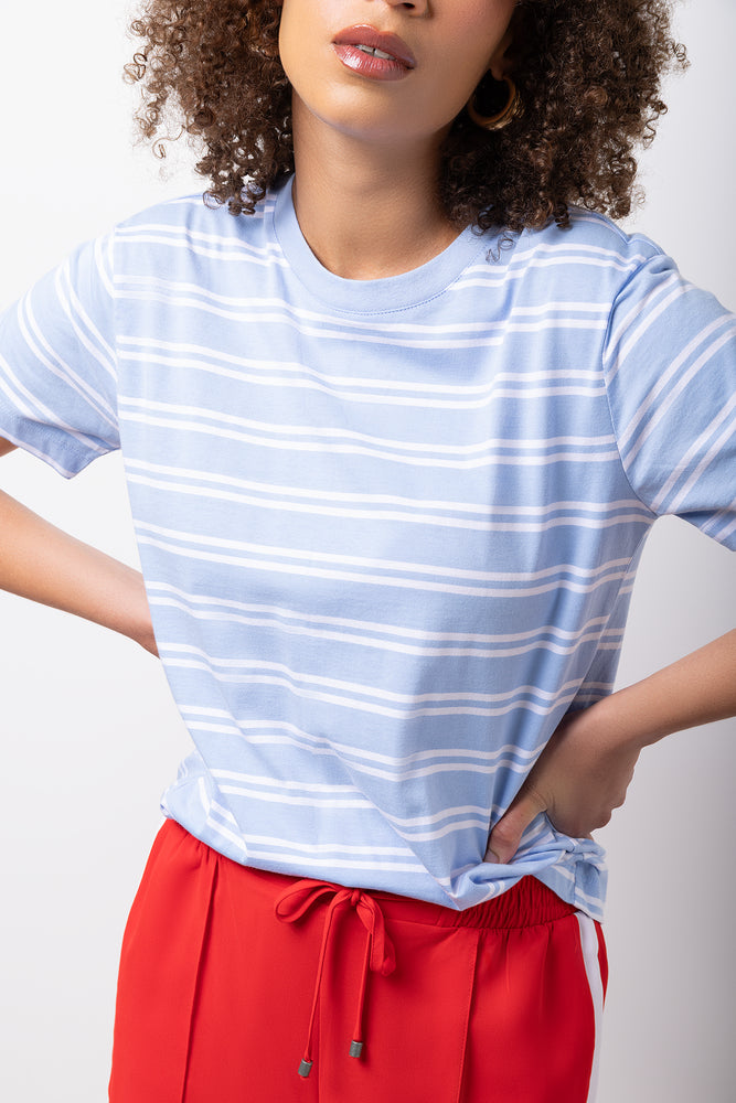 Blue Stripe Crewneck T-Shirt (3)