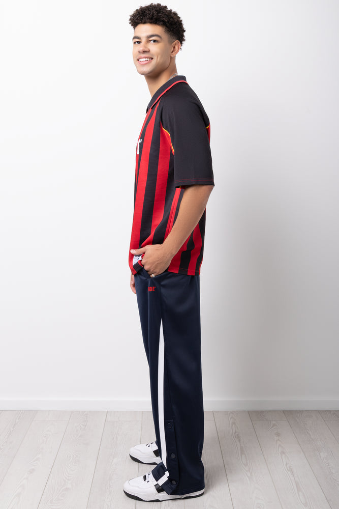 Red Black Striped Soccer T-Shirt (1)