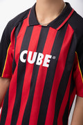 Red Black Striped Soccer T-Shirt (3)