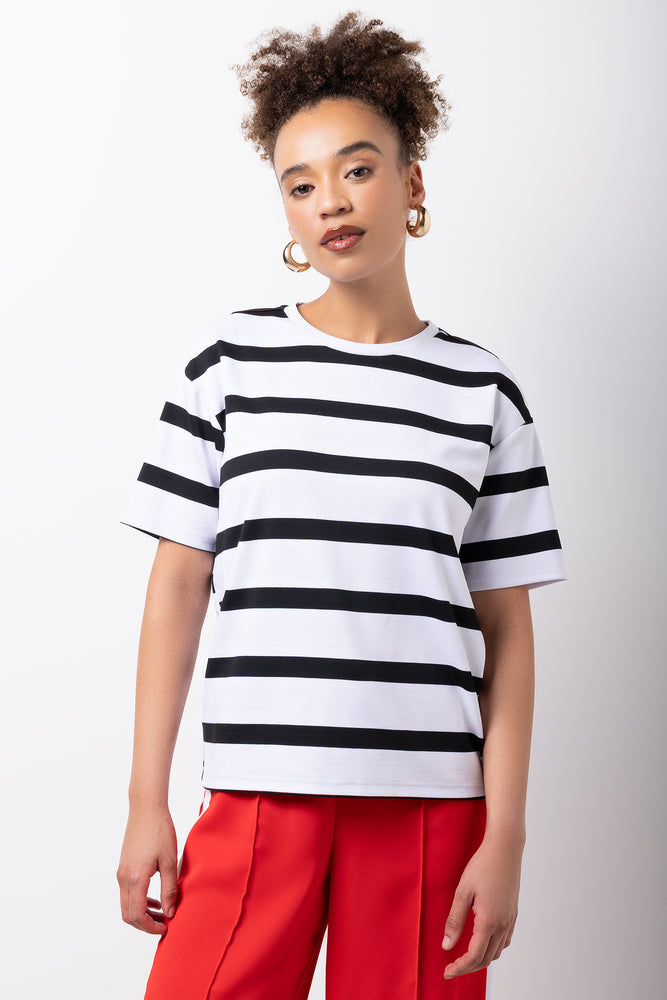 Striped Heavyweight Crew Neck T-Shirt