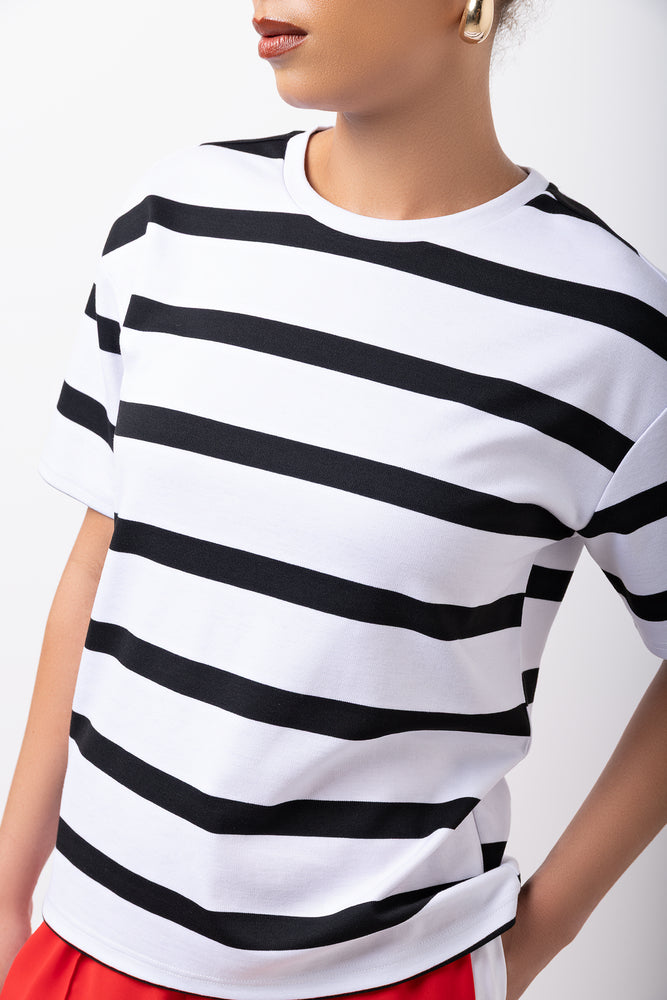 Striped Heavyweight Crew Neck T-Shirt (3)