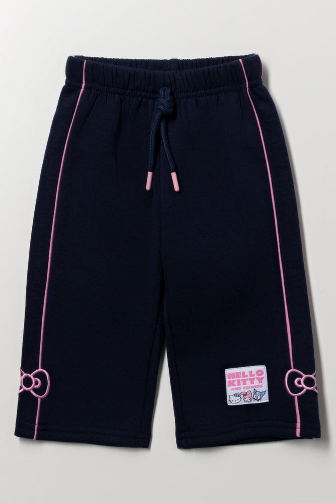 Hello Kitty Wide Leg Trackpants Navy
