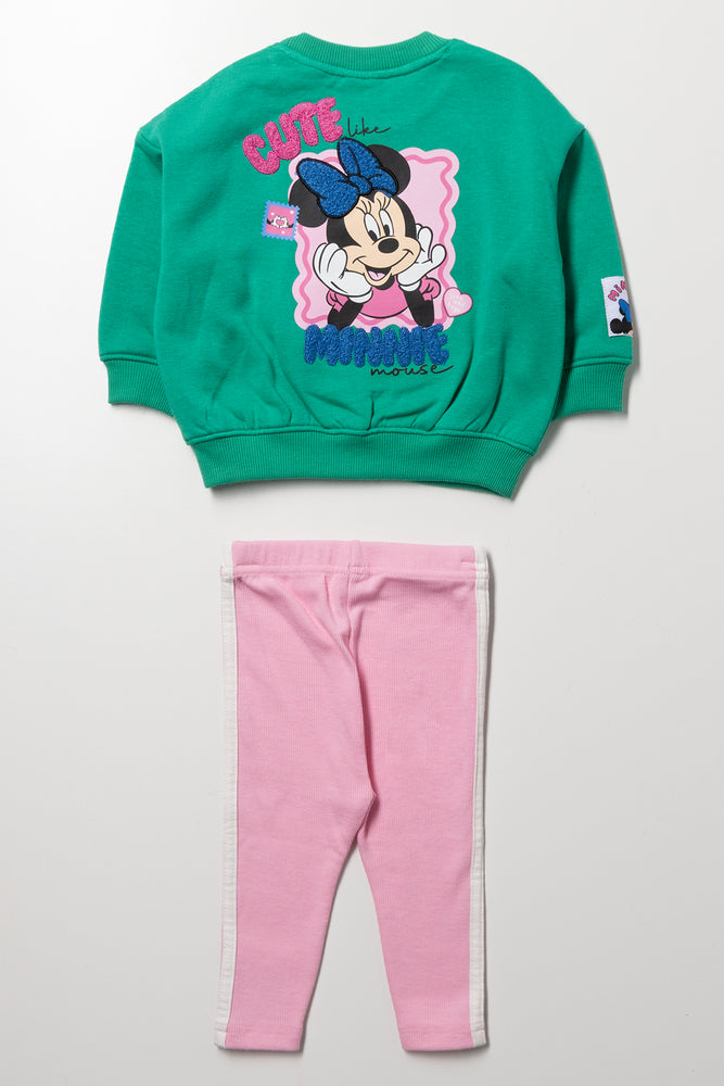 Minnie Mouse Green Sweatshirt Set (2)