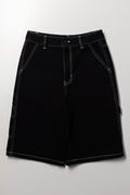 Black Contrast Stitch Shorts
