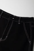 Black Contrast Stitch Shorts (1)