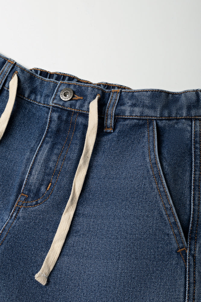 Blue Denim Drawcord Cargo Pants (1)