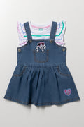 Denim Pinafore Dress Set