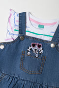 Denim Pinafore Dress Set (1)