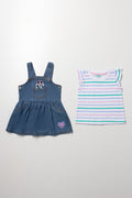 Denim Pinafore Dress Set (2)