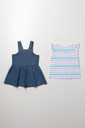 Denim Pinafore Dress Set (3)