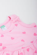 Pink Heart Print Baby Dress (1)
